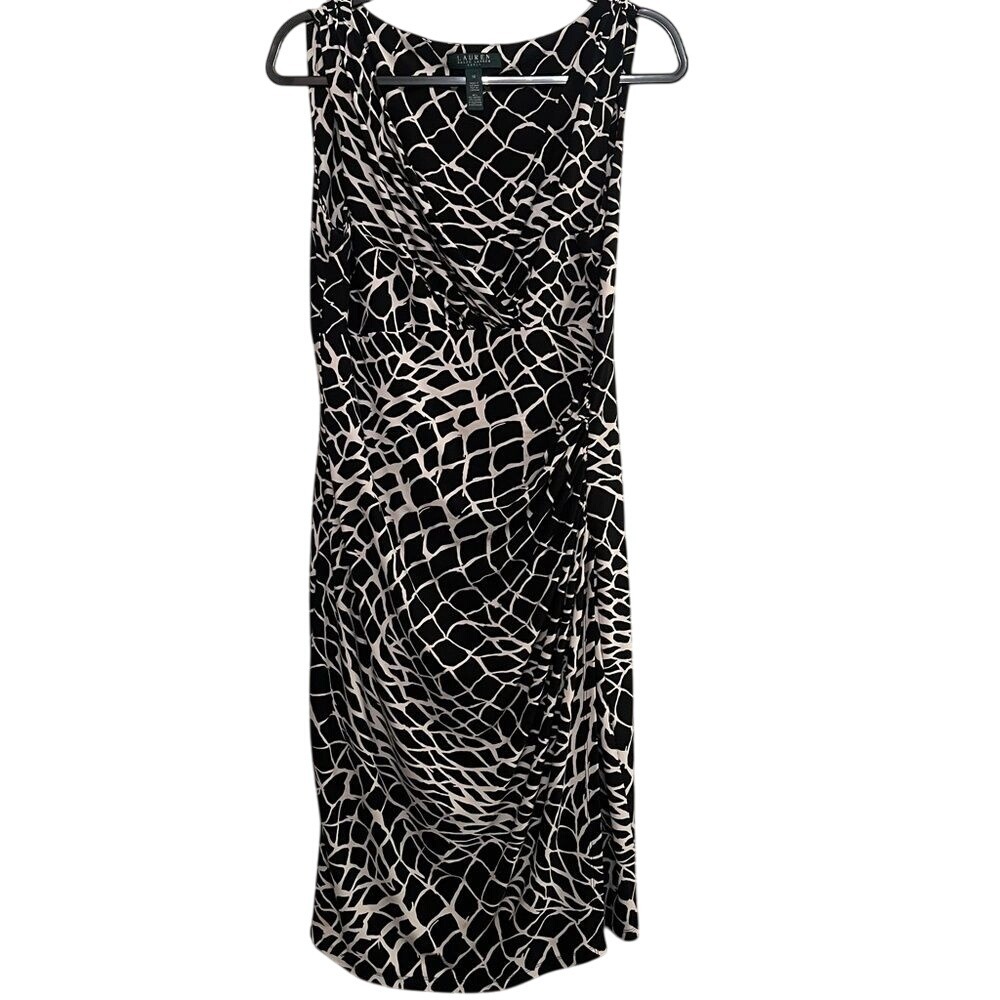 Lauren Ralph Lauren Women's 14 Black & White Shift Dress
